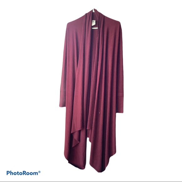 Auberge/burgandy long cardigan - Picture 4 of 9